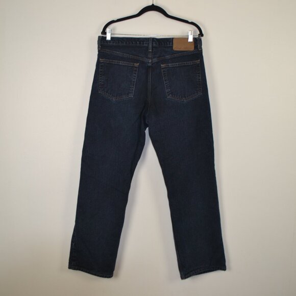 Eddie Bauer Mens 34x30 Fleece Plaid Lining Relaxed Fit 5 Pocket Warm Denim Jeans - Picture 4 of 9